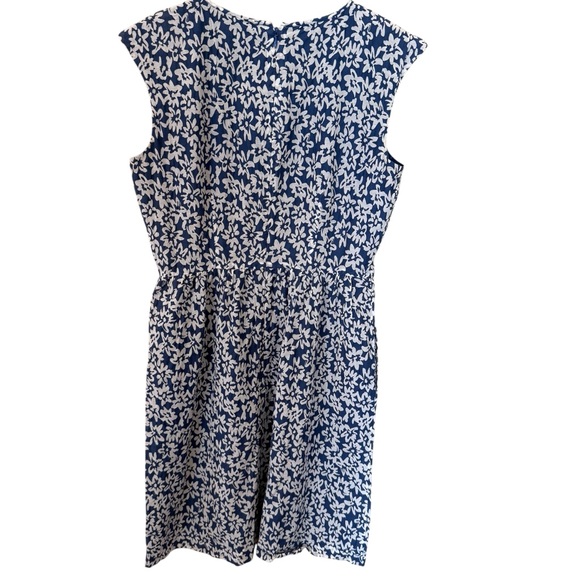 Brooks Brothers Women’s Dress Blue White Floral Size 0 Silk Cotton Blend - Picture 5 of 16